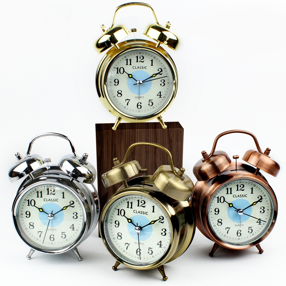 Telecorsa นาฬิกาปลุก สไตล์วินเทจมีไฟหน้าจอ (คละสี) TWIN BELL& ALARM CLOCK 2030 รุ่น Clock-2030-04a-Song