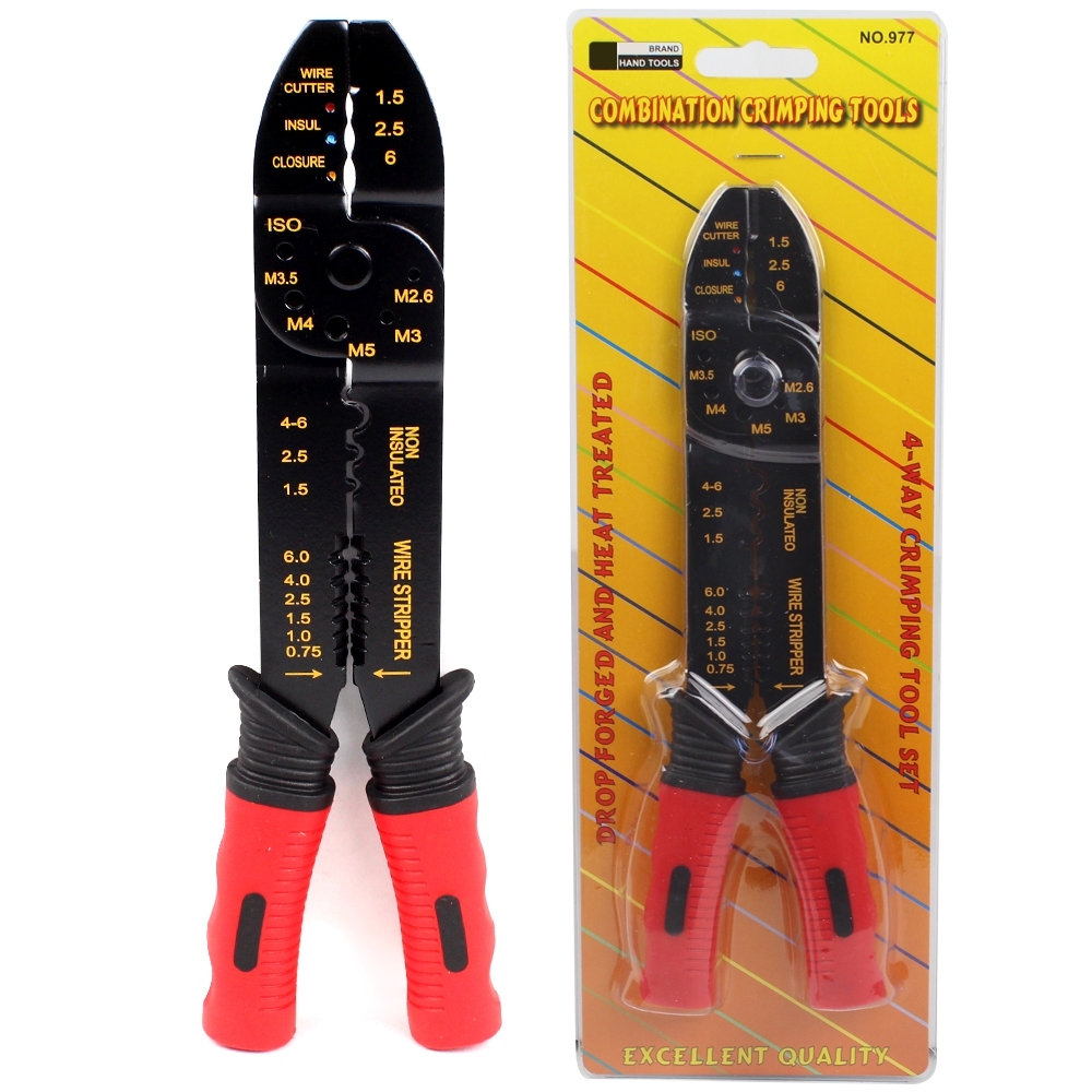 Telecorsa  คีมย้ำหางปลา คีมปอกสายไฟ  No.977 รุ่น 4-way-Crimping-tool-Set-977-00D-June-Beam