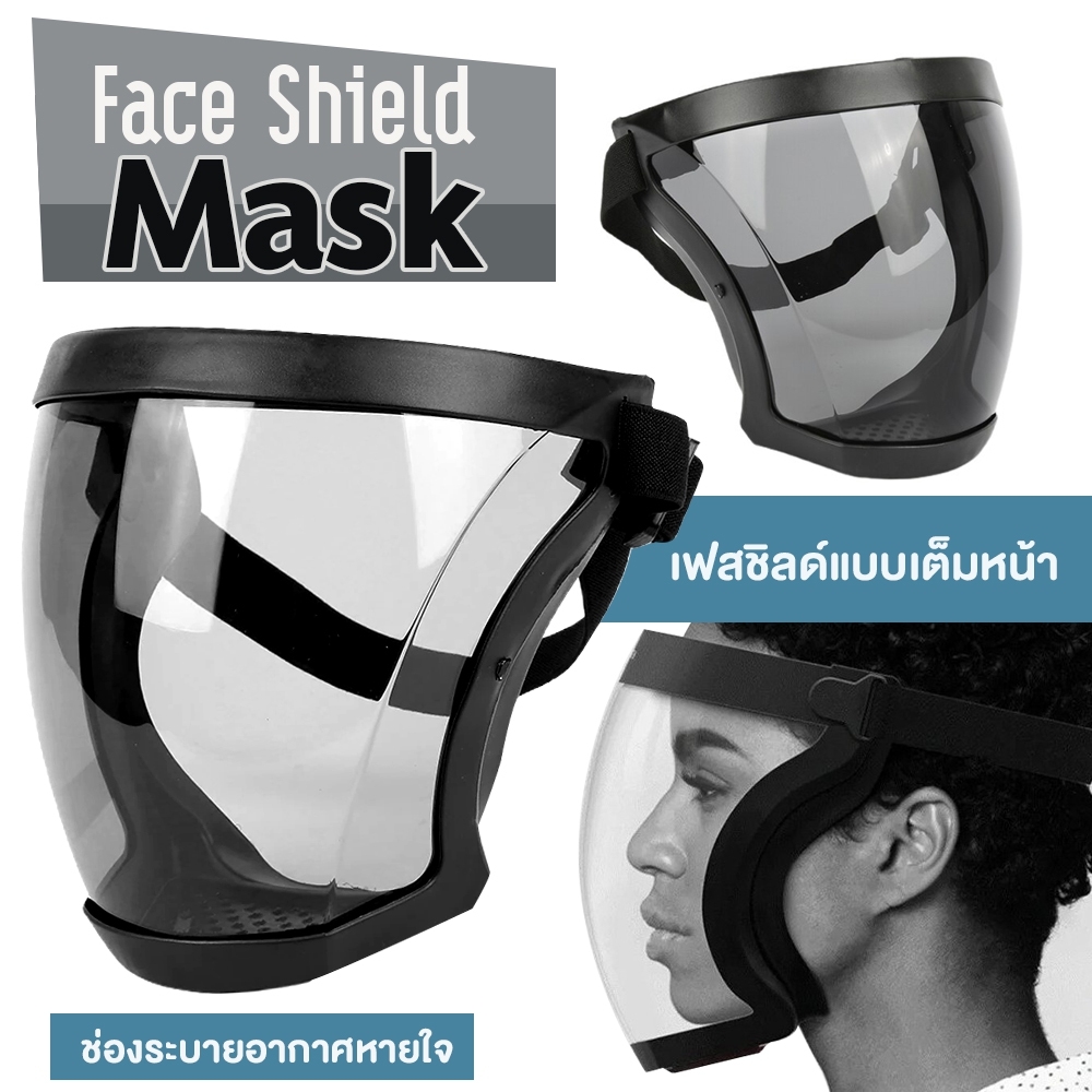 Telecorsa หน้ากากเฟสชิลด์ Face Shield Mask (แบบเต็มหน้า) รุ่น Face-shield-fully-breathable-02a-T10
