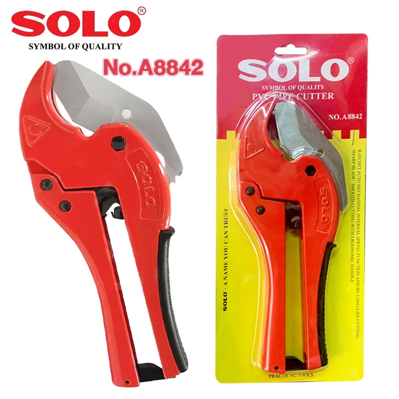 Telecorsa SOLO กรรไกรตัดท่อ PVC คีมตัดท่อ สีแดง รุ่น Large-Pvc-pipe-cutter-solo-A8842-58A-KW8