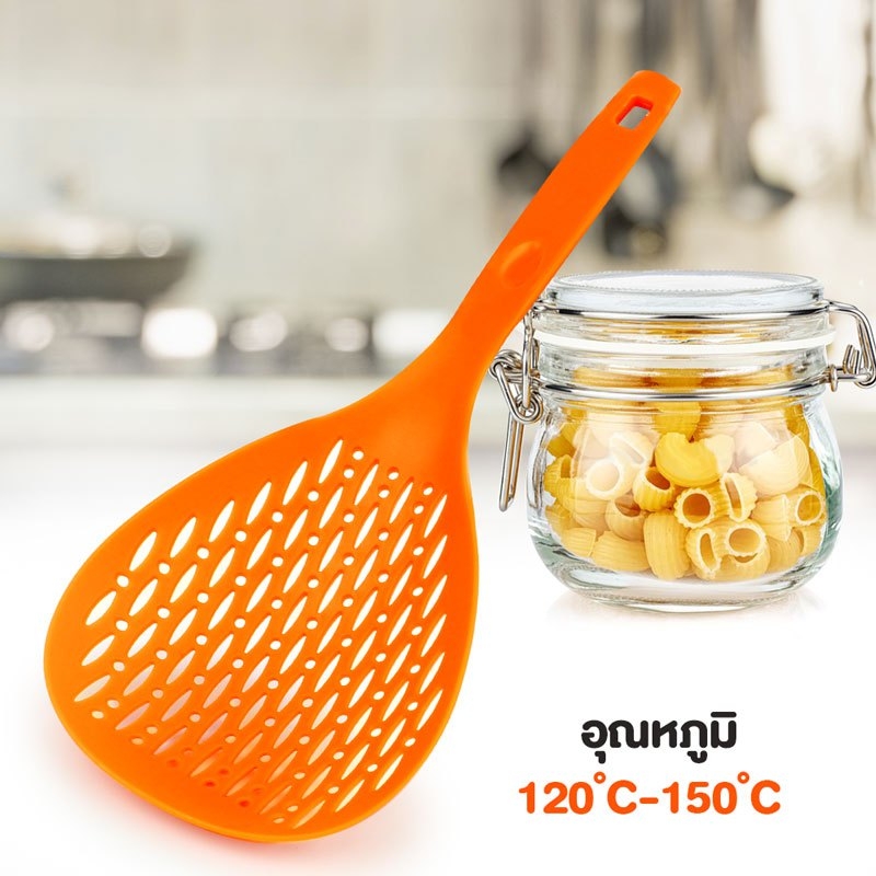 Telecorsa ช้อนตักในครัวทำอาหาร พลาสติก (คละสี) รุ่น Kitchen-frying-boiling-spoon-05a-Sellzone