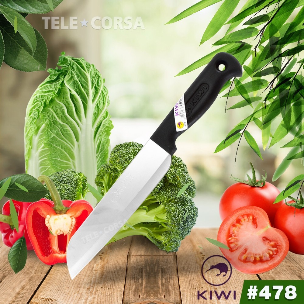 Telecorsa มีดKIWI มีดหั่นสแตนเลสกีวี 478 ด้ามดำ 31 CM รุ่น Kitchen-knife-kiwi-478-01c-Boss