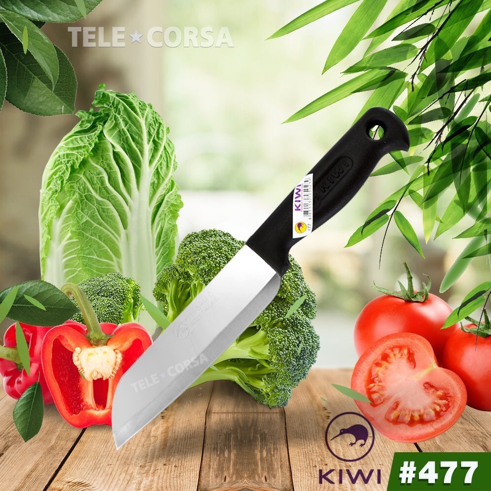 Telecorsa มีดKIWI มีดหั่นสแตนเลสกีวี 476 ด้ามดำ 25 CM  รุ่น Kitchen-knife-kiwi-476-08B-Boss