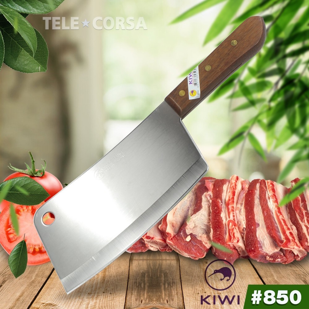 Telecorsa มีดKIWI มีดหั่นสแตนเลสกีวี 850 ด้ามไม้ 8นิ้ว  รุ่นKitchen-knife-kiwi-850-04A-Boss