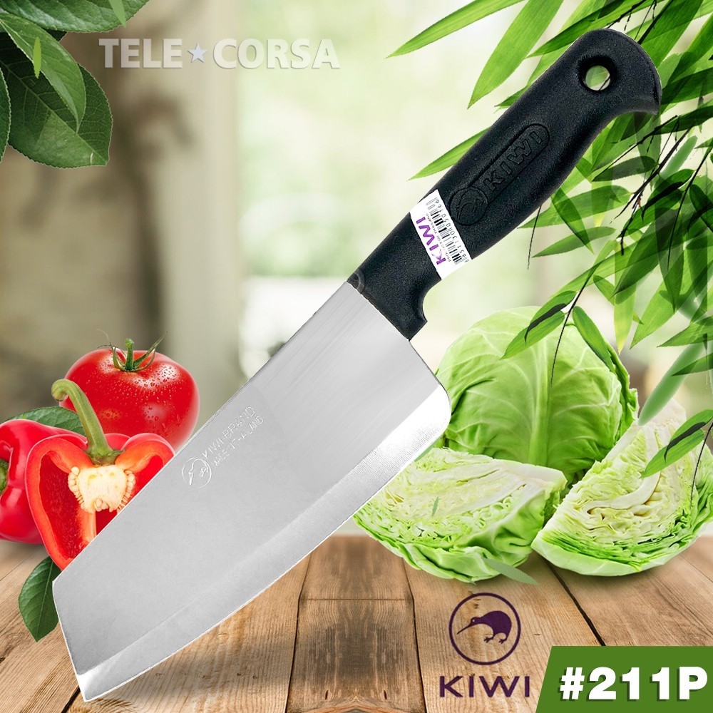 Telecorsa มีดทำอาหาร มีดสแตนเลส กีวี No.211P ด้ามดำ 8นิ้ว รุ่น Kitchen-knife-kiwi-211p-00C-Boss
