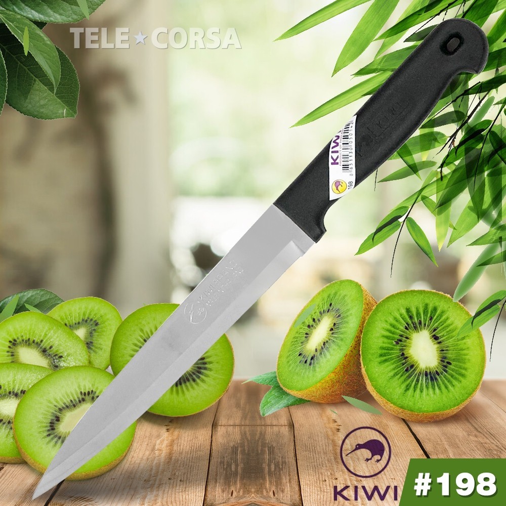 Telecorsa มีดทำอาหาร มีดปอกผลไม้ No.198 ด้ามดำ รุ่น Kitchen-knife-kiwi-198-09D-Boss