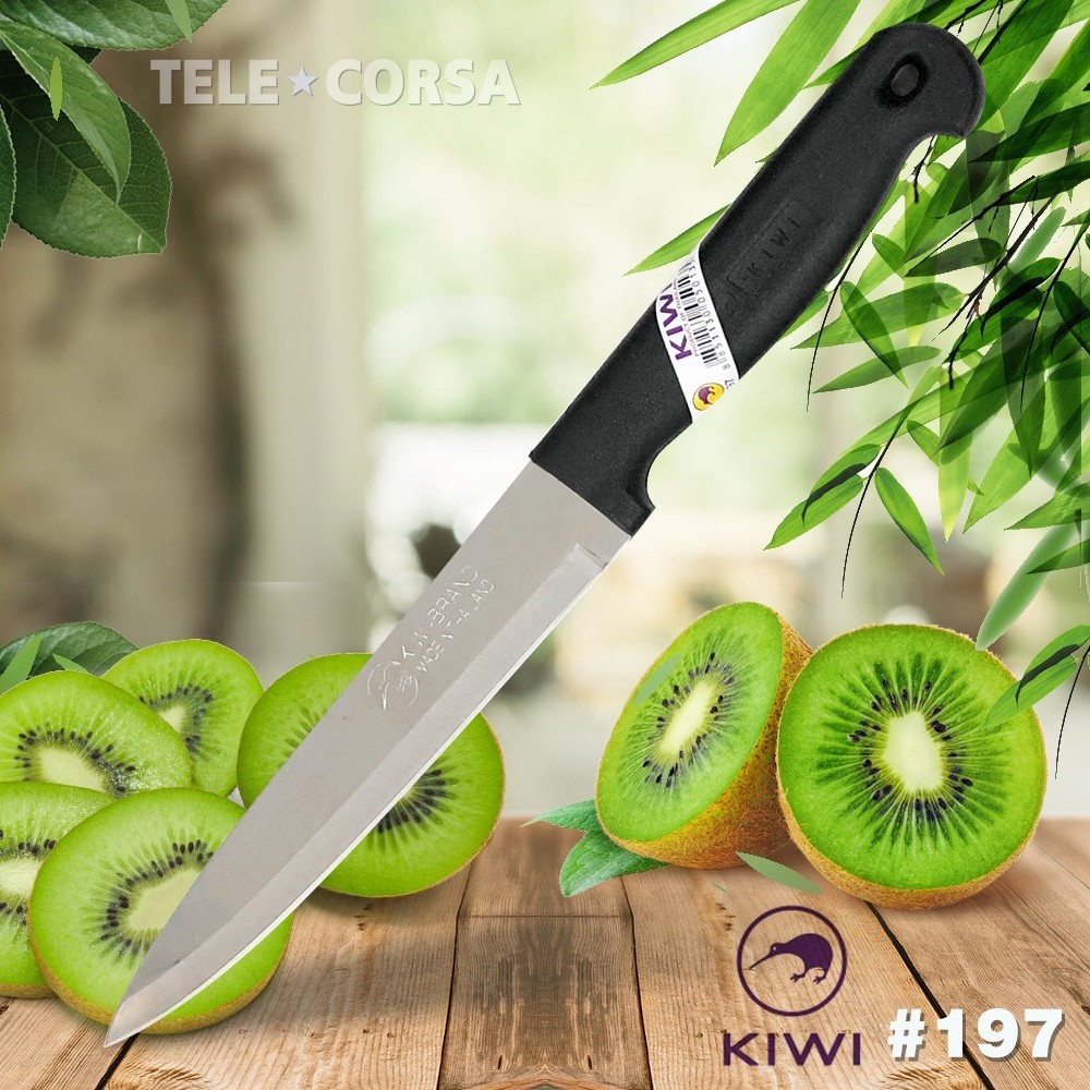 Telecorsa มีดทำอาหาร มีดปอกผลไม้สแตนเลสกีวี No.197 ด้ามดำ รุ่น Kitchen-knife-kiwi-197-08C-Boss