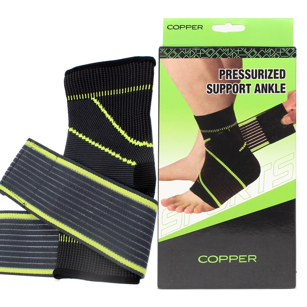 Telecorsa ปลอกข้อเท้า ปลอกพยุงข้อเท้า อุปกรณ์ซัพพอร์ตข้อเท้า Copper Pressurized  Support Ankle รุ่น Copper-Pressuized-Ankle-Support-00f-J1