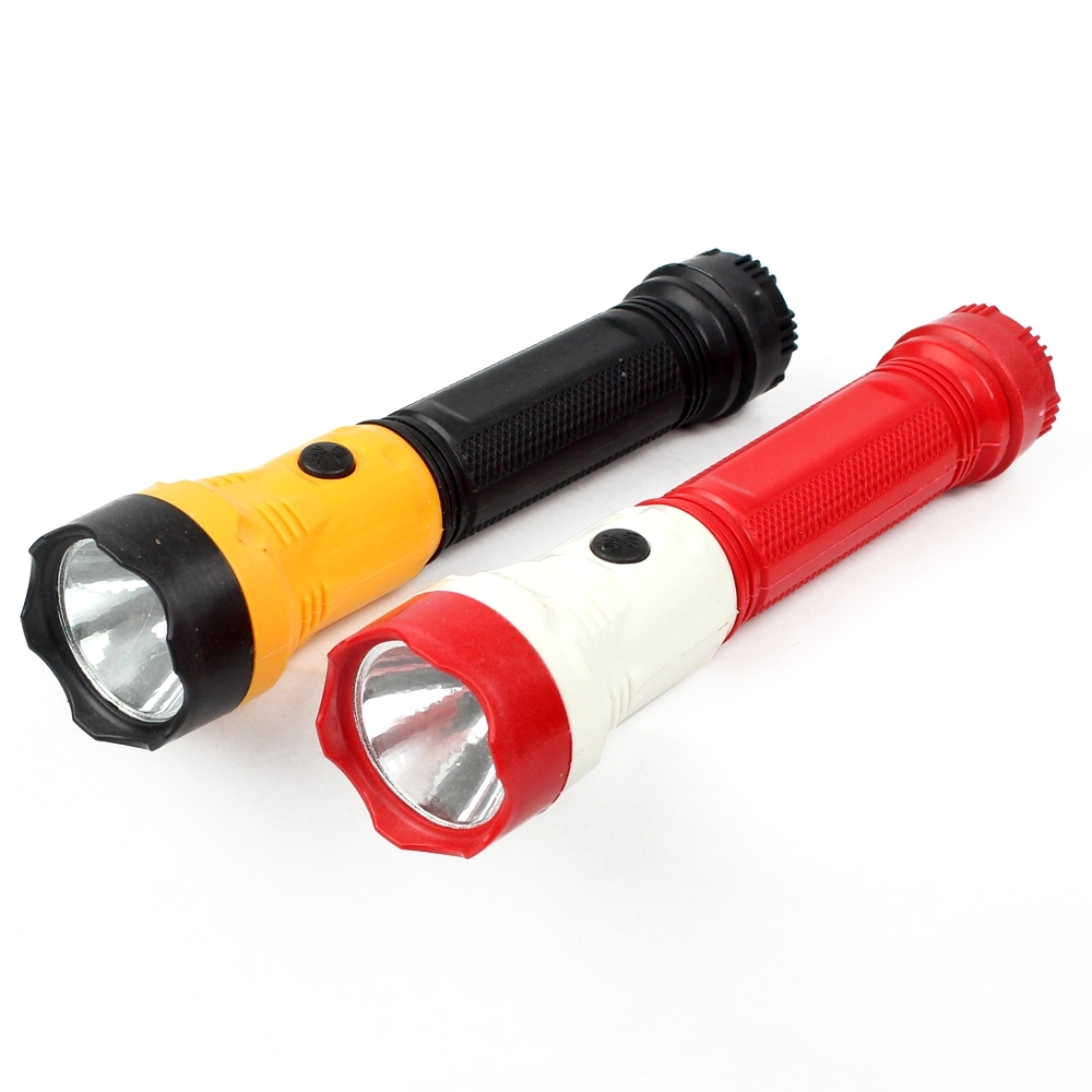 Telecorsa flashlight with 2 batteries, 1 assorted color, model Flash-Light-With-Batt-09a-June-Beam