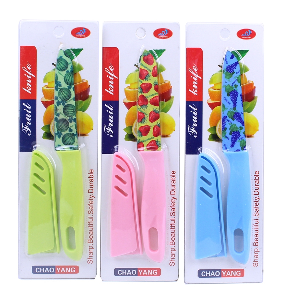 Telecorsa มีดปอกผลไม้ พร้อมปลอก 1เล่ม คละสี รุ่น Fruit-Cutting-Knife-06a-June-Beam