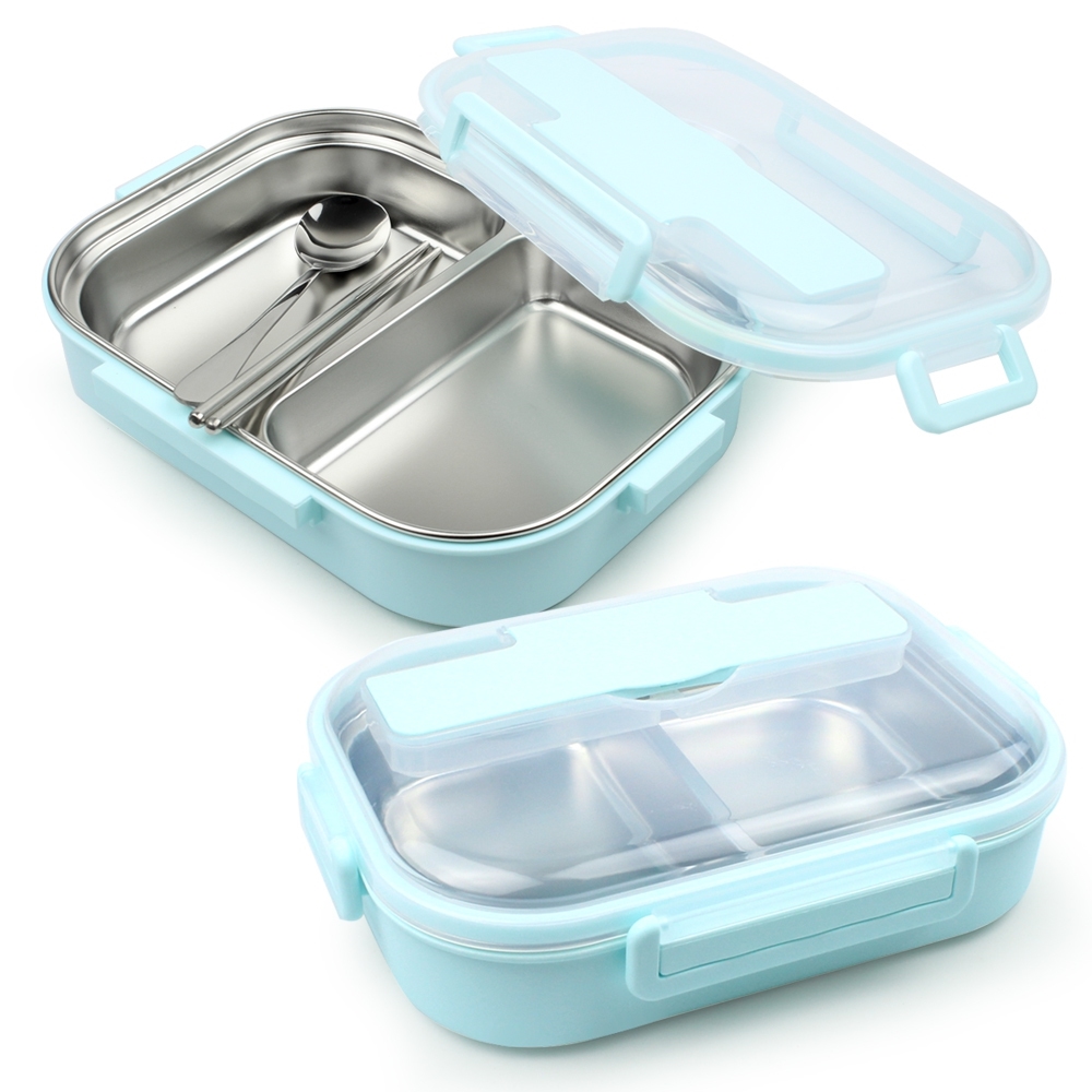 Telecorsa กล่องข้าว กล่องอาหาร พร้อมช้อนและตะเกียบ Gogo Lunch Box คละสี รุ่น Gogo-Lunchbox-stainless-Steel-07a-June