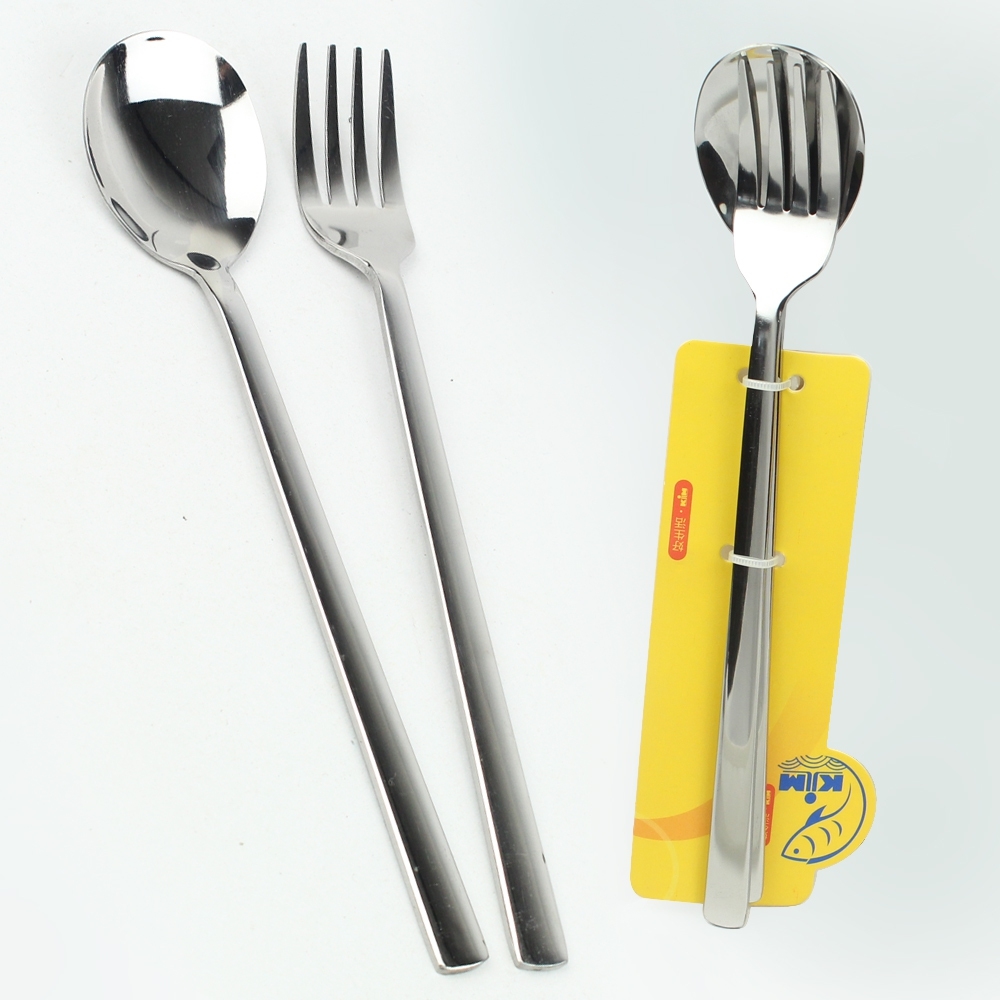 Telecorsa ช้อนส้อม เกาหลี 1คู่ รุ่น Korea-Fork-Spoon-set-00c-June-Beam