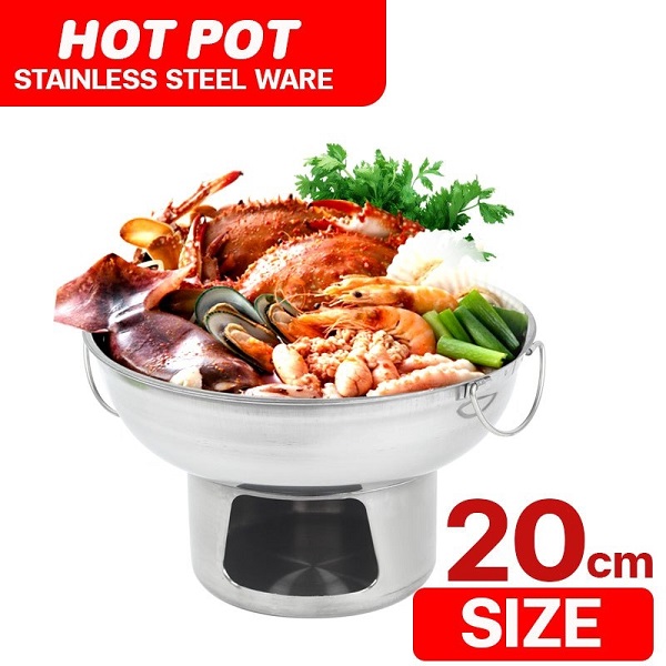 Telecorsa Stainless Steel Hot Pot (Size 20cm) Model 20-cm-hot-pot-stainless-steel-05h-TC