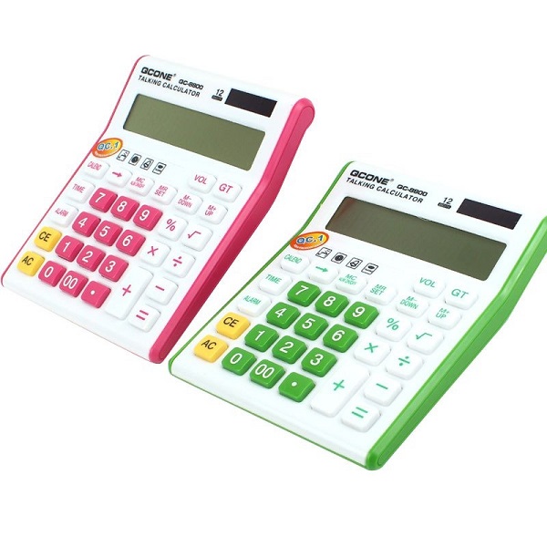 Telecorsa เครื่องคิดเลขแบบพกพา 12 หลัก QC-8800 (คละสี) รุ่น Calculator-qc-8800-solar-51a-Song