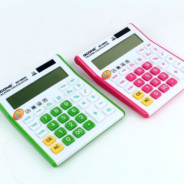 Telecorsa เครื่องคิดเลขแบบพกพา 12 หลัก QC-8800 (คละสี) รุ่น Calculator-qc-8800-solar-51a-Song