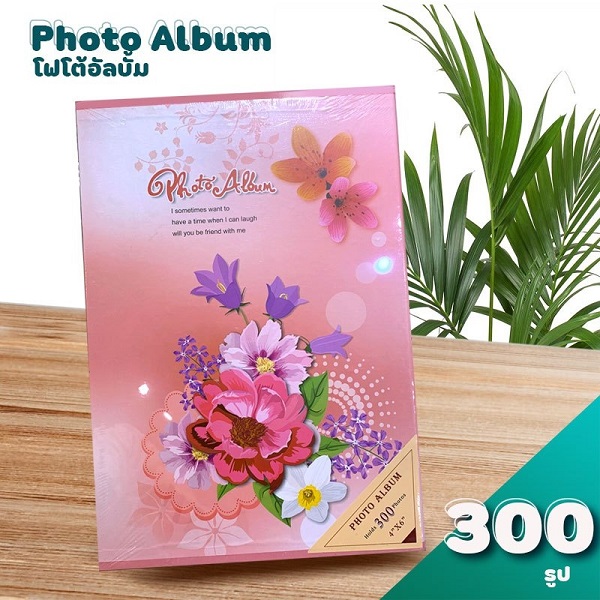 Telecorsa Photobook อัลบั้ม 300 ช่อง สีชมพู ลายดอกไม้ มีให้เลือก รุ่น pink-flower-Photo-Album-300-Photos-87A-OKs