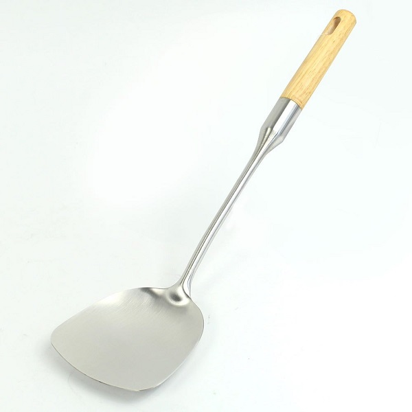 Telecorsa Stir-fried Turner Stainless Steel Turner Turner with wooden handle XY-4301 1pc model stainless-steel-wooden-handle-frying-pan-big-05e-TC