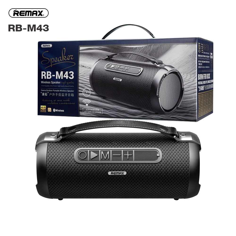 Telecorsa ลำโพงบลูทูธแบบพกพา Remax RB-M43 รุ่น Bluetooth-Speaker-usb-FM-RB-M43-09E-Ri