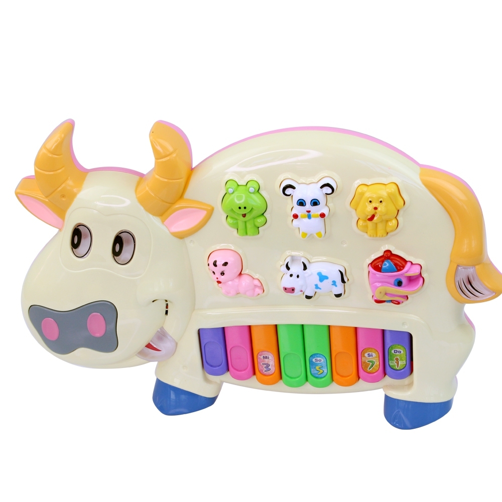 Telecorsa ของเล่น เสียงสัตว์และคีย์บอร์ดสำหรับเด็ก รูปน้องวัว คละสี รุ่น Cow-Music-Animal-sound-04A-Toy