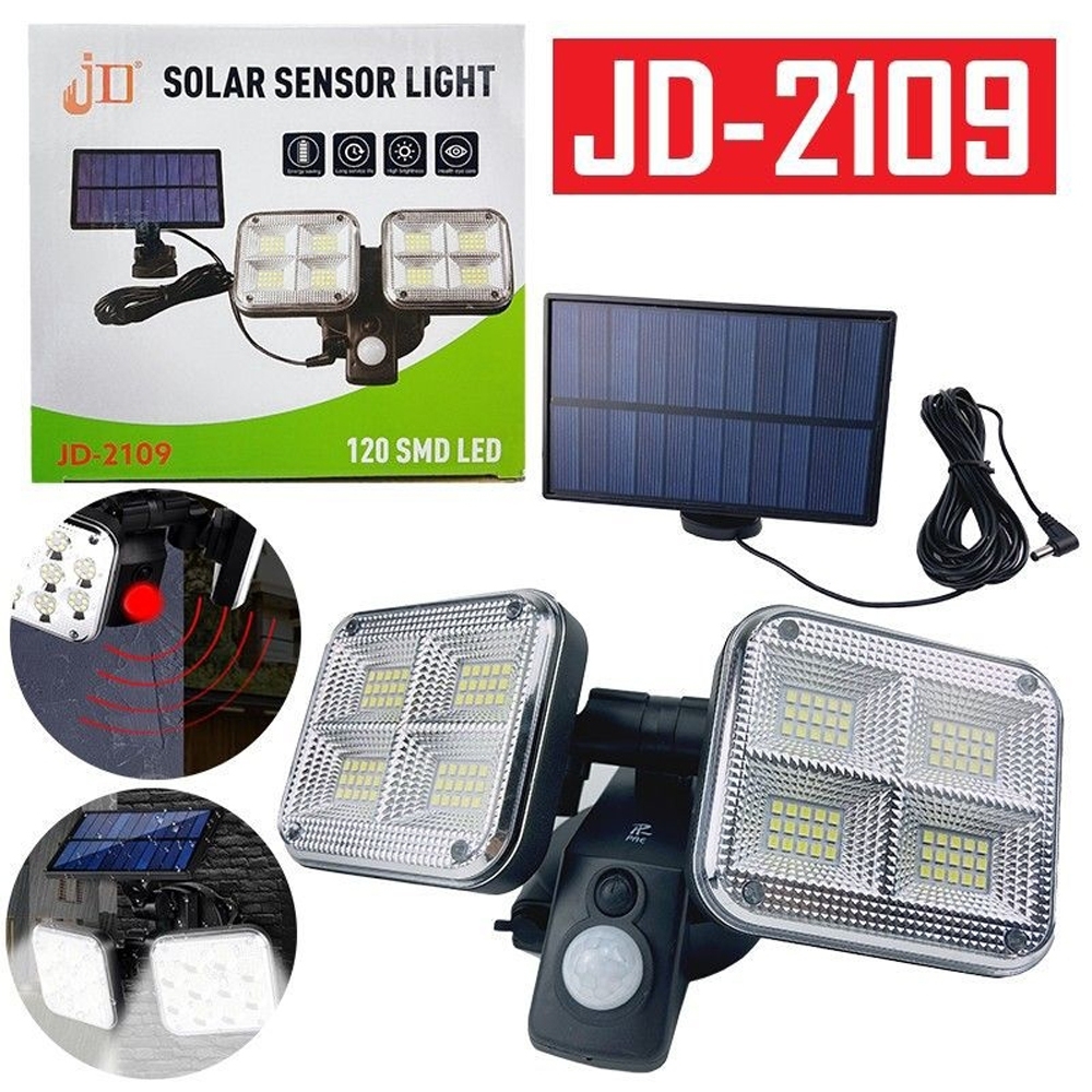 Telecorsa โคมไฟติดผนัง SOLAR SENSOR LITH JD2109 รุ่น  Solar-Sensor-light-120-SMD-Led-JD-2109-09a-Song
