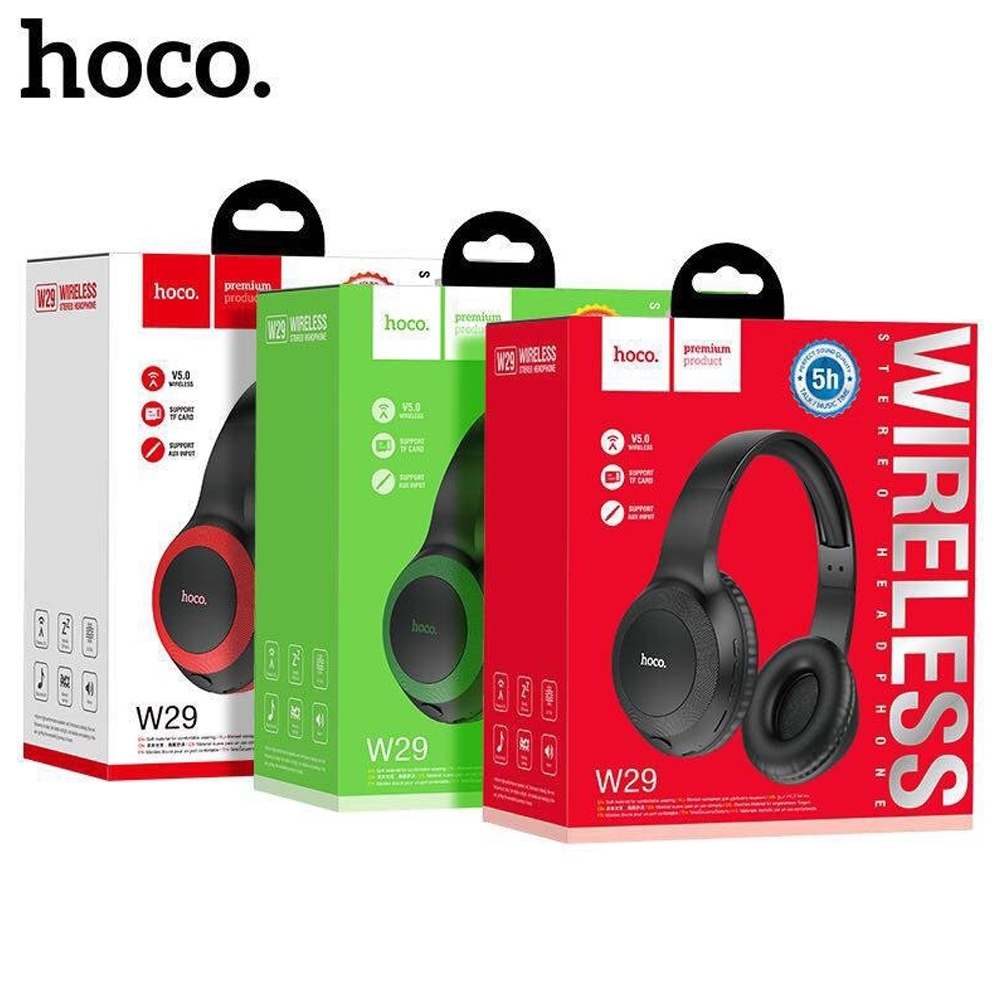 Telecorsa Hoco W29 หูฟังไร้สาย หูฟังบลูทูธ BT-5.0 คละสี รุ่น gaming-bluetooth-wiresless-headphones-56b-Ri