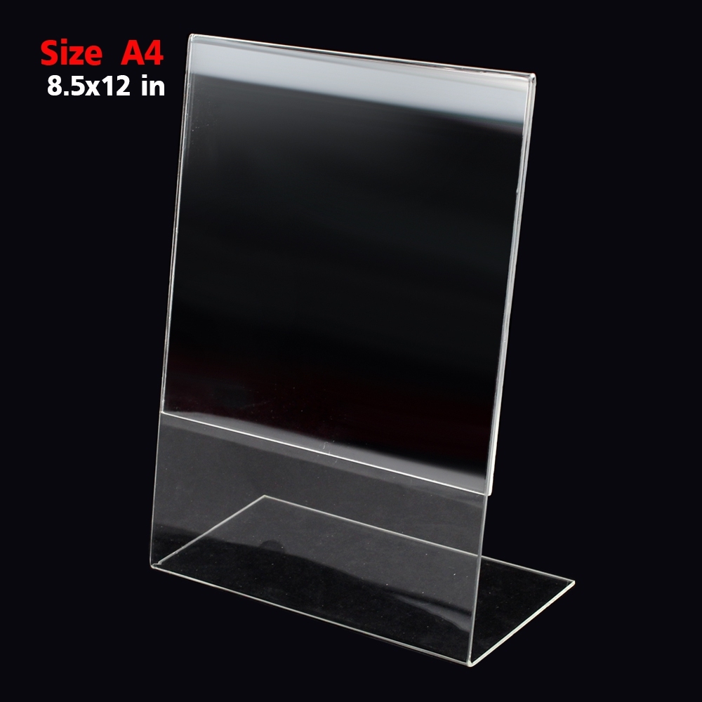 Telecorsa ป้ายตั้งโต๊ะอะคริลิค ขนาด 12x8.5 แนวตั้ง รุ่น Plastic-clear-acrylic-1-sided-A4-stand-Portrait-advertisement-00a-boss