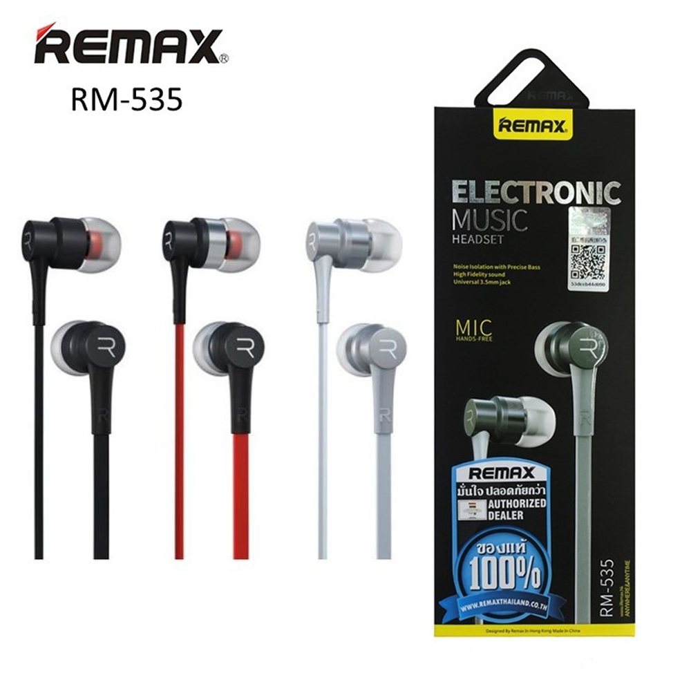 Telecorsa Remax Headphone หูฟังสมอล์ทอล์ค รุ่น RM-535(Black)รุ่น headset-wired-RM-535-04A-Ri