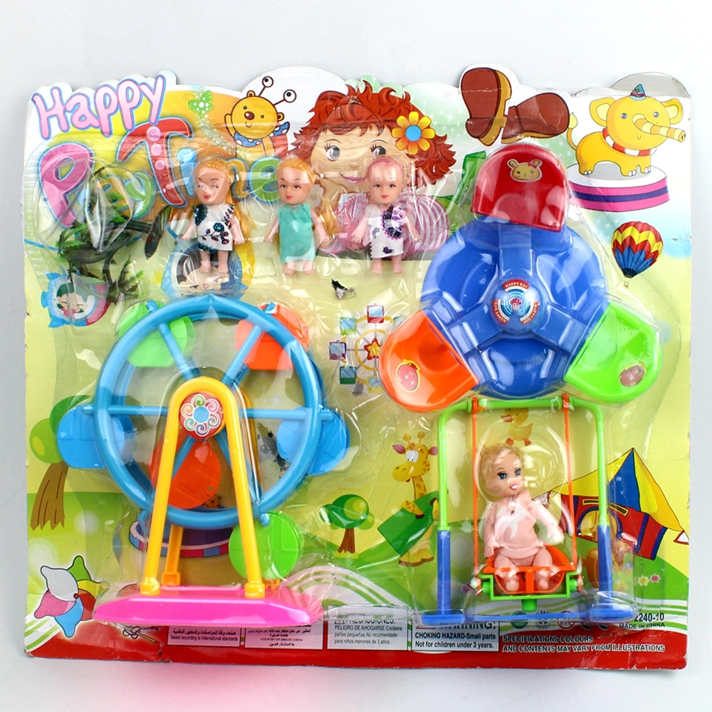 Telecorsa ของเล่นตุ๊กตาพร้อมชุดสนามเด็กเล่น (คละสี) รุ่น  Happy-land-playground-set-kid-00h-Toy