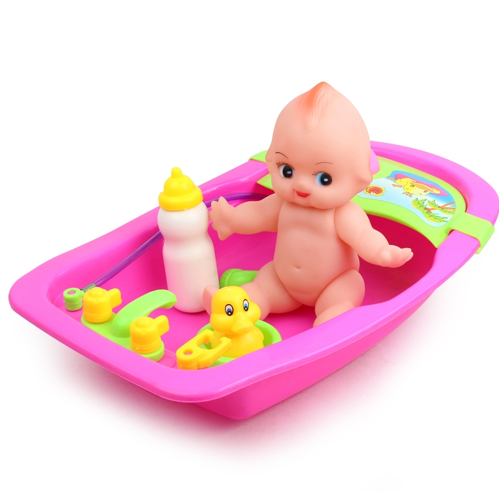 Telecorsa ของเล่นอาบน้ำตุ๊กตาครบชุด (คละสี) รุ่น  baby-bath-pool-05f-Toy