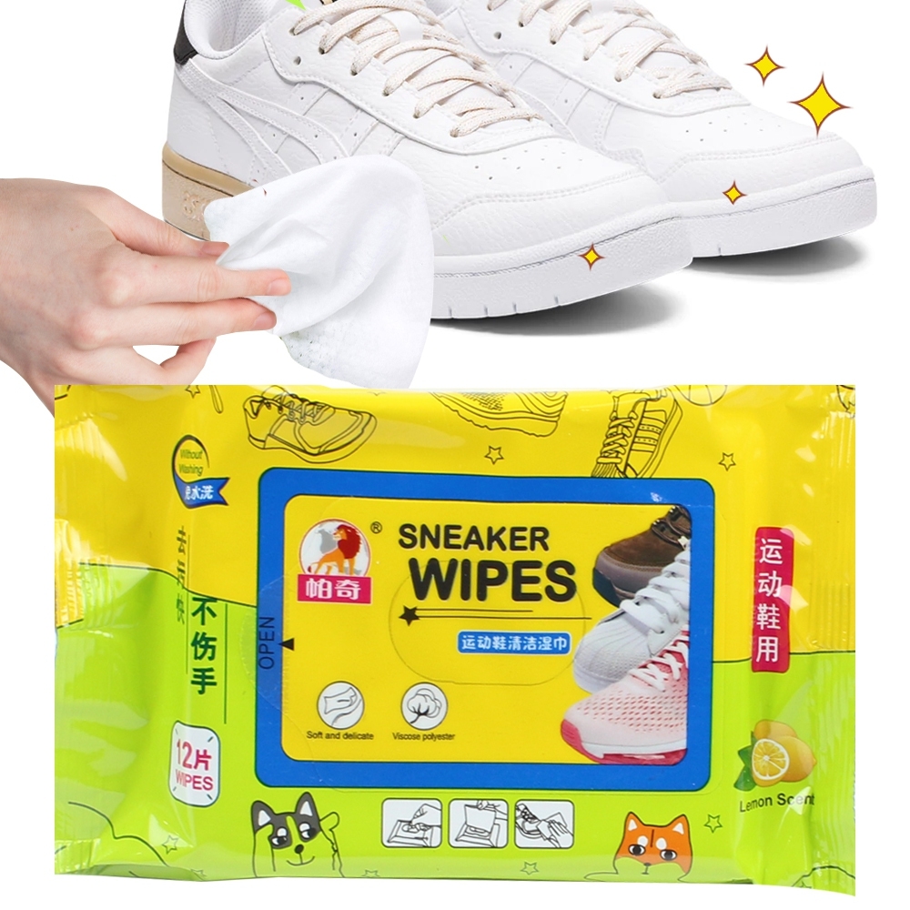 Telecorsa  ผ้าเปียกเช็ดทำความสะอาดรองเท้า Sneaker wipes (1แพคมี12แผ่น) รุ่น Sneaker-wipes-cleaning-cloth-06a-Sellzone