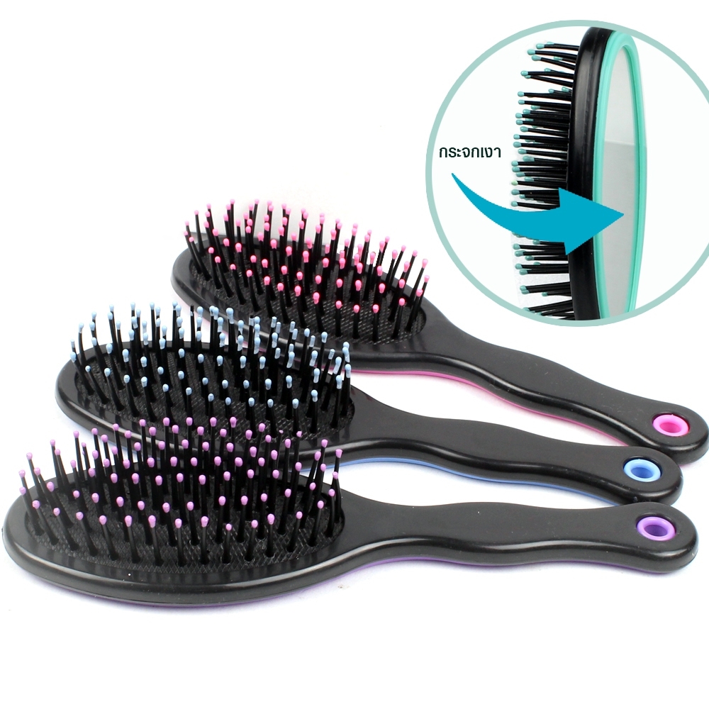 Telecorsa Hair Comb with 1 Piece Mirror Assorted Color Portable-Mirror-00H-June-Beam