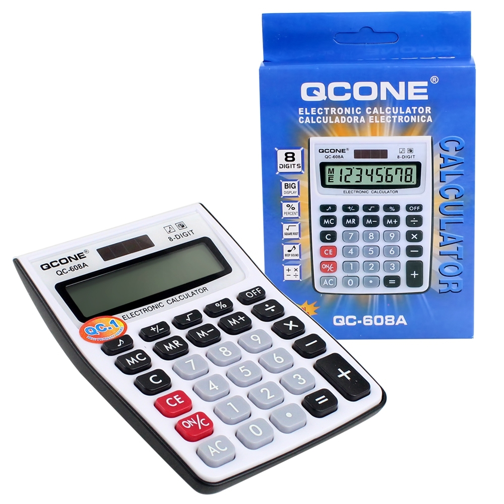 Telecorsa 8 Digit Calculator QCONE QC-608A Model QC-608A-07d-Song