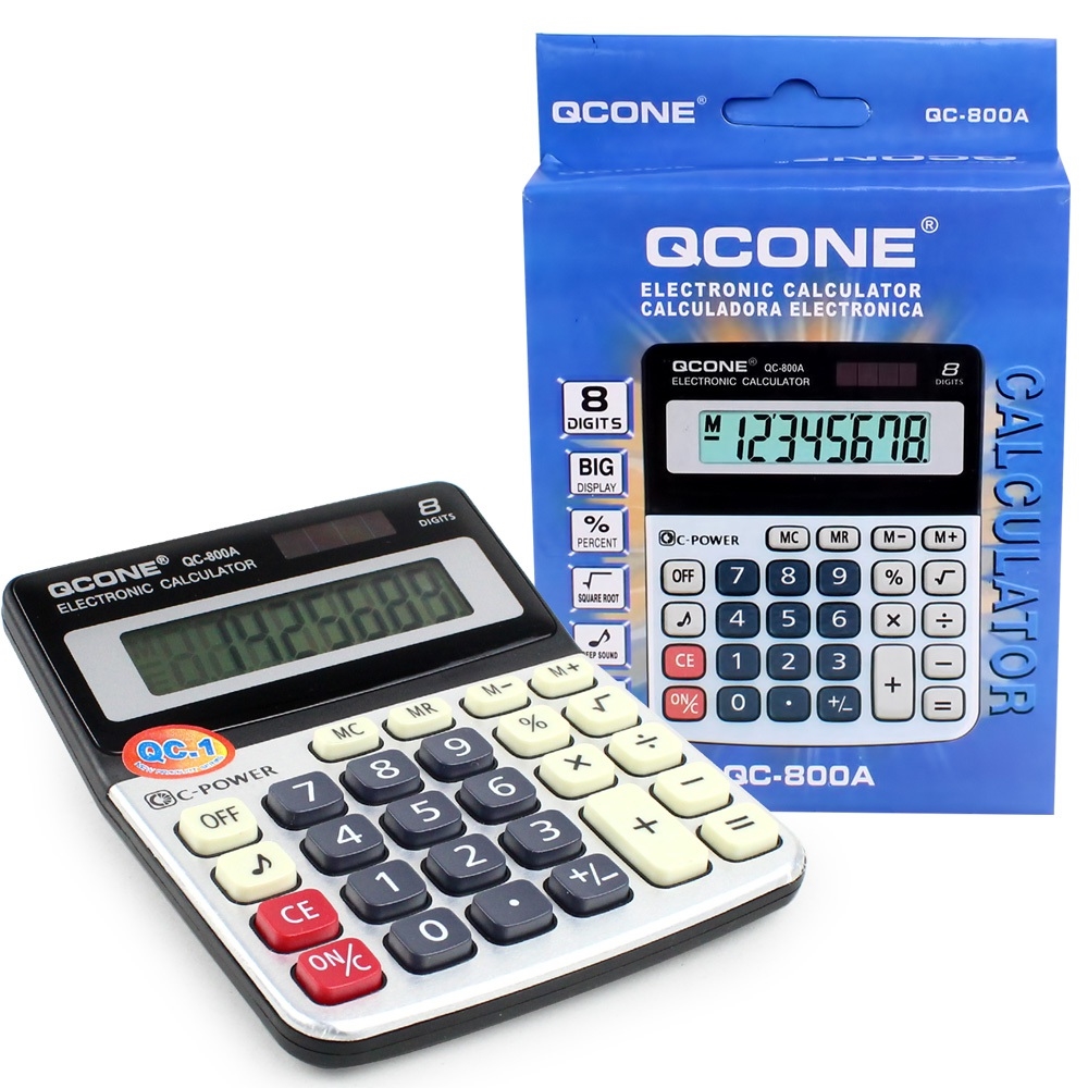 Telecorsa 8 Digit Calculator QCONE QC-800A Model QC-800a-07d-Song