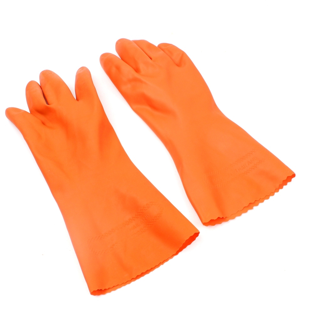 Telecorsa Rubber Gloves Orange Size M Size 8 inches Model Rubber-Gloves-M-00i-June-Beam