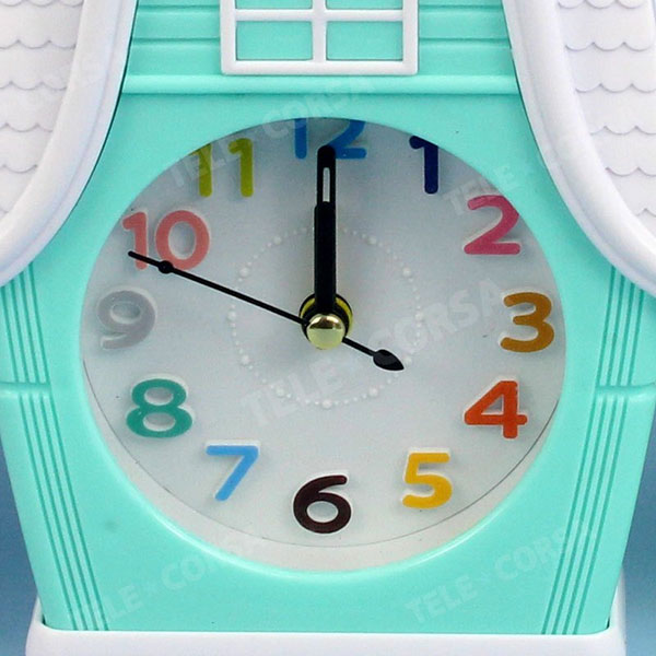 Telecorsa นาฬิกาตั้งโต๊ะ รูปทรงบ้าน สุดน่ารัก มีสีให้เลือก  รุ่น House-Alarm-clock-quartz-05e-Song