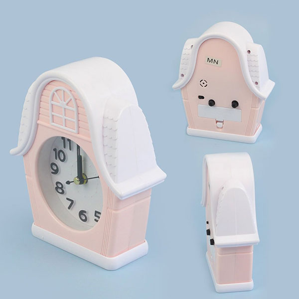 Telecorsa นาฬิกาตั้งโต๊ะ รูปทรงบ้าน สุดน่ารัก มีสีให้เลือก  รุ่น House-Alarm-clock-quartz-05e-Song