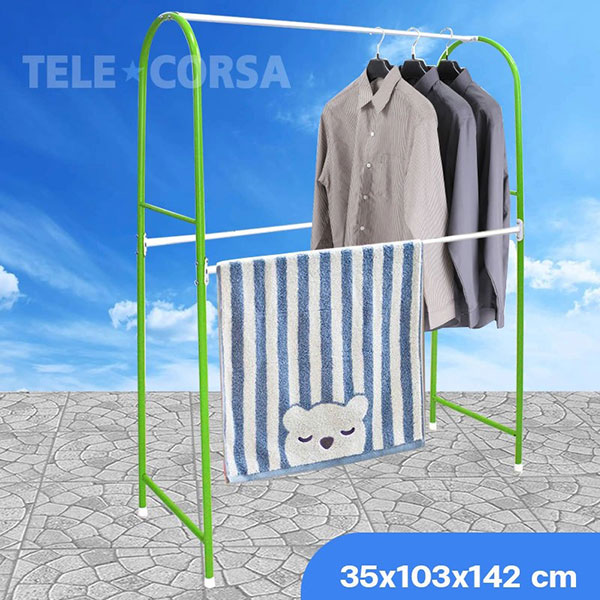 Telecorsa ราวตากผ้าเหล็ก (สินค้าแบบคละสี) รุ่น แบบA-Big-colored-coating-Stainless-steel-1-5-meters-clothes-dry-hanger-57