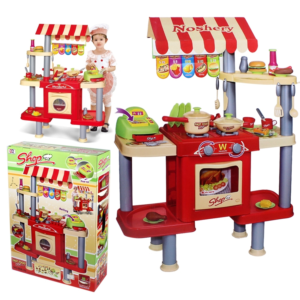 Telecorsa ชุดร้านขายอาหาร ของเล่นเด็ก Shop Fast Food รุ่น KitchenSet-008-33-07G-Rim