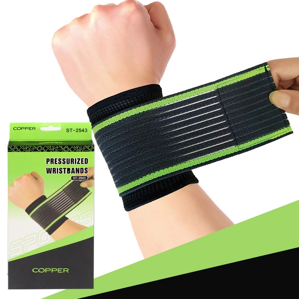 Telecorsa ปลอกรัดข้อมือ ผ้ารัดข้อมือ Copper Pressurized Wristbands ST-2543 รุ่น Wristbands-Ankle-Support-00e-J1