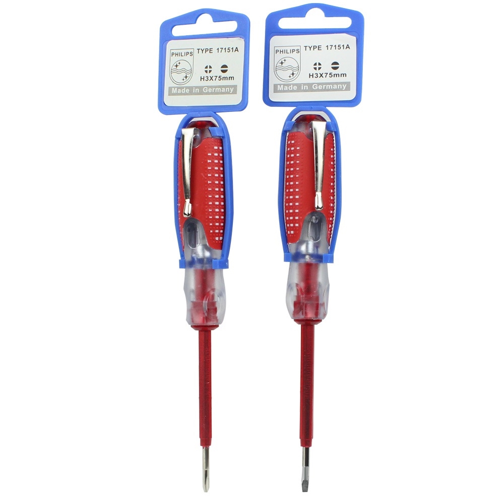 Telecorsa screwdriver to measure electricity/try the electricity//check the house electricity factory PHILIPS 220 V 2 pieces, model E-Screw-1p08a-K3