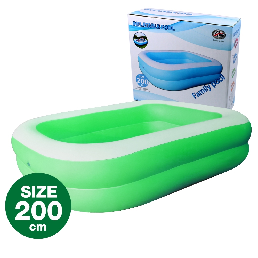 Telecorsa สระน้ำเป่าลม สระว่ายน้ำเป่าลม Family Pool ขนาด 200x175x46 cm สีเขียว รุ่น Swimming-Pool-Green-200-08c-Toy1