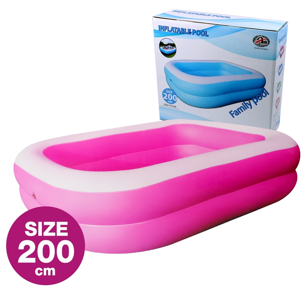Telecorsa สระน้ำเป่าลม สระว่ายน้ำเป่าลม Family Pool ขนาด 200x175x46 cm สีชมพู รุ่น Swimming-Pool-Pink-200-08c-Toy1