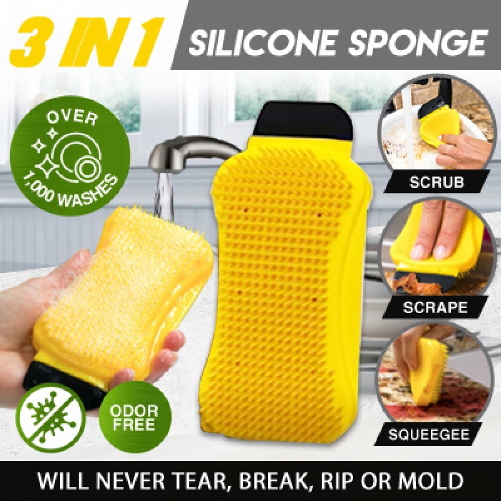 Telecorsa ฟองน้ำ ซิลิโคน 3in1 Sponge Silicone รุ่น 3in1Sponge-05d-J1
