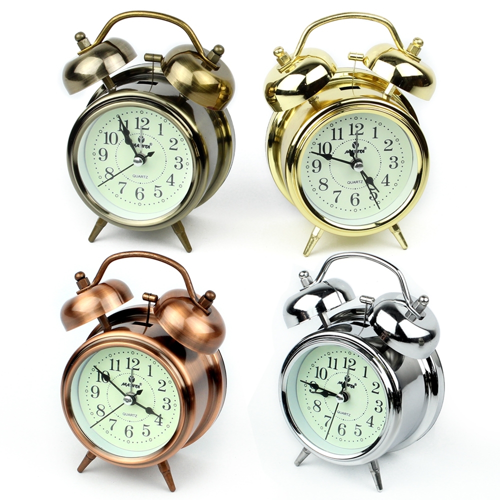 Telecorsa นาฬิกาปลุก สไตล์วินเทจ TWIN BELL& ALARM CLOCK รุ่น Quartz-Clock-351-03a-Song