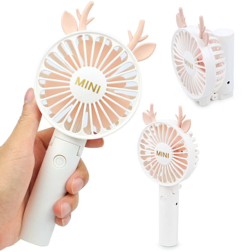 Telecorsa พัดลมมินิ พัดลมขนาดพกพา รูปเขากวาง Animal Mini Fan DeerLet รุ่น AnimalMiniFan-DeerLet-00f-Song