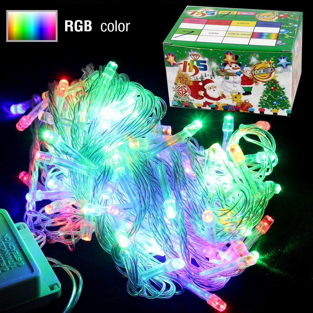 Telecorsaไฟประดับ ไฟกระพริบ 100 LED กระพริบเปลี่ยนสี RGB  รุ่น PartyLight07c-Song