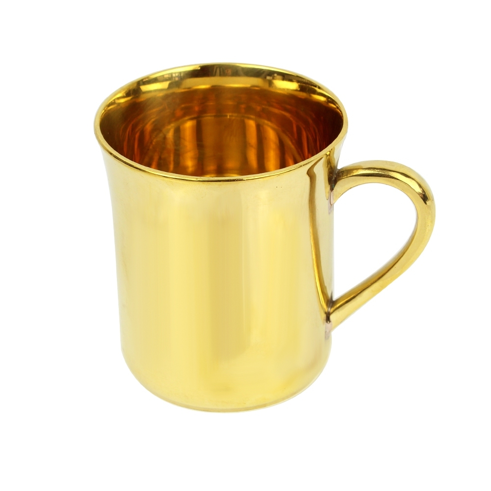 Telecorsa แก้วน้ำทองเหลือง (สูง9ซม.) รุ่น 9-cm-handle-brass-cup-00C-Brass