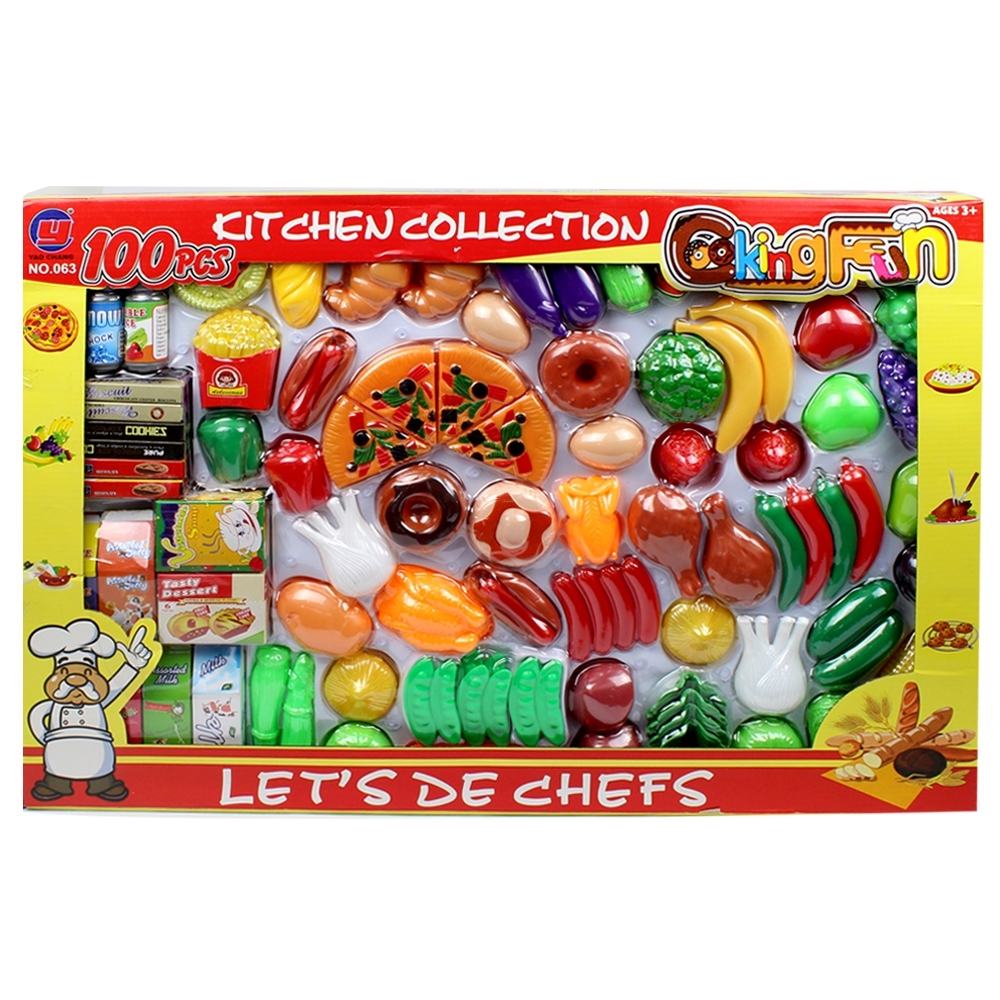 Telecorsa ชุดของเล่น ห้องครัว จำลองอาหาร ผักและผลไม้พลาสติก  Kitchen Collection No.063 รุ่น Kitchen-Food-063-00C-Rim