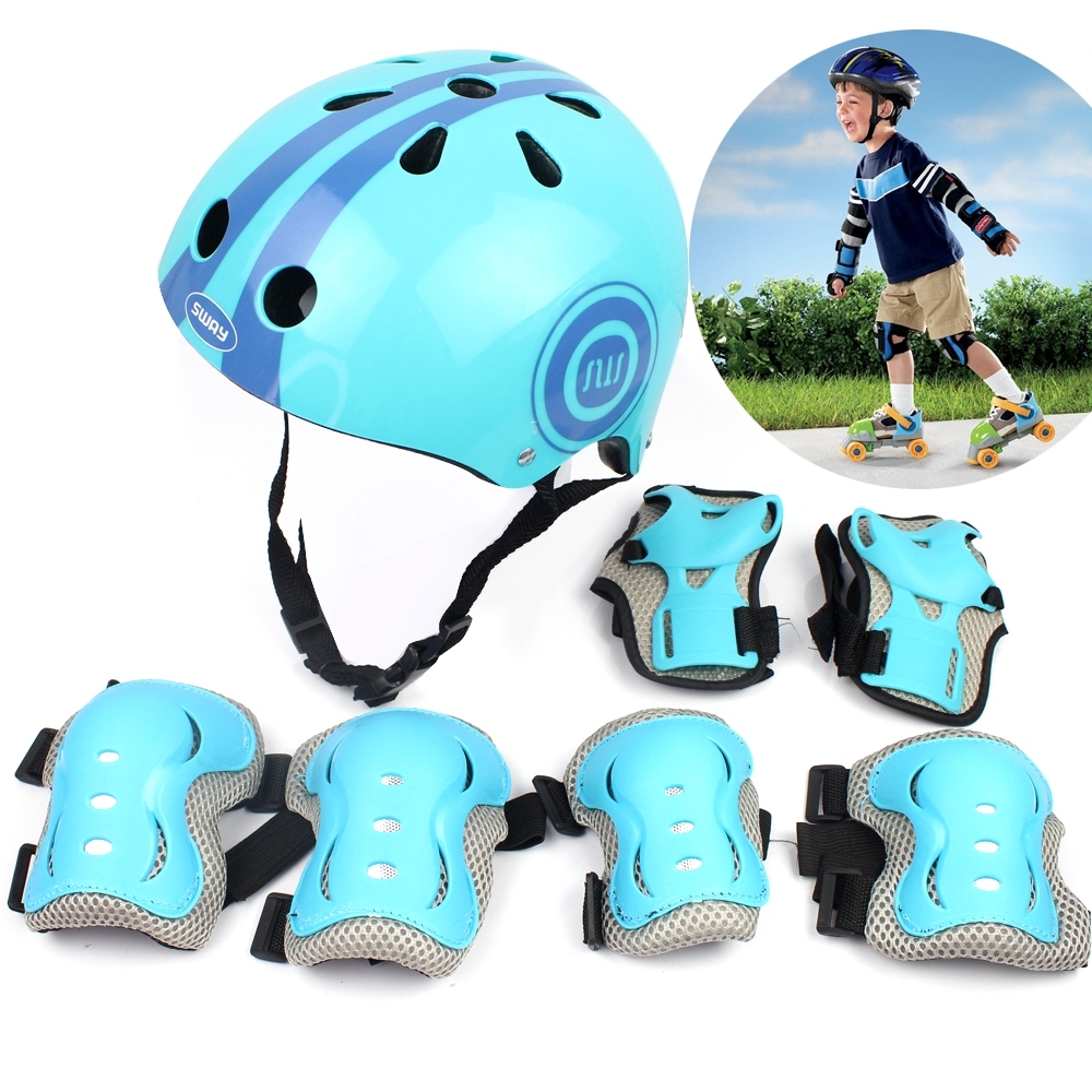 Telecorsa อุปกรณ์ป้องกันชุด 7 in 1 อุปกรณ์เซฟตี้ surfskate ของเด็ก คละสี รุ่น Kid-helmet-ankle-elbow-07B-Rim-Toy