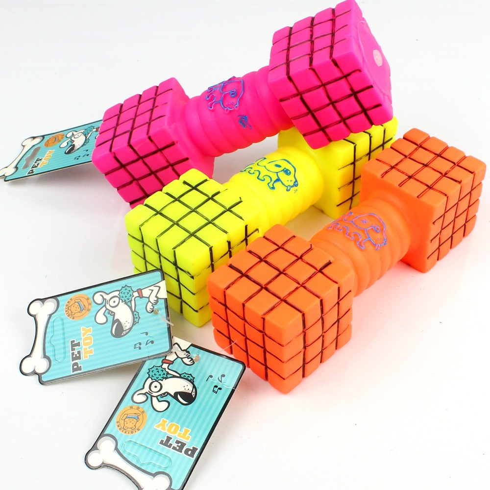 Telecorsa ของเล่นยางบีบ ของเล่นสำหรับสัตว์เลี้ยง คละสี รุ่น dog-cat-toy-chewing-box-bone-6605-shape-05a-June